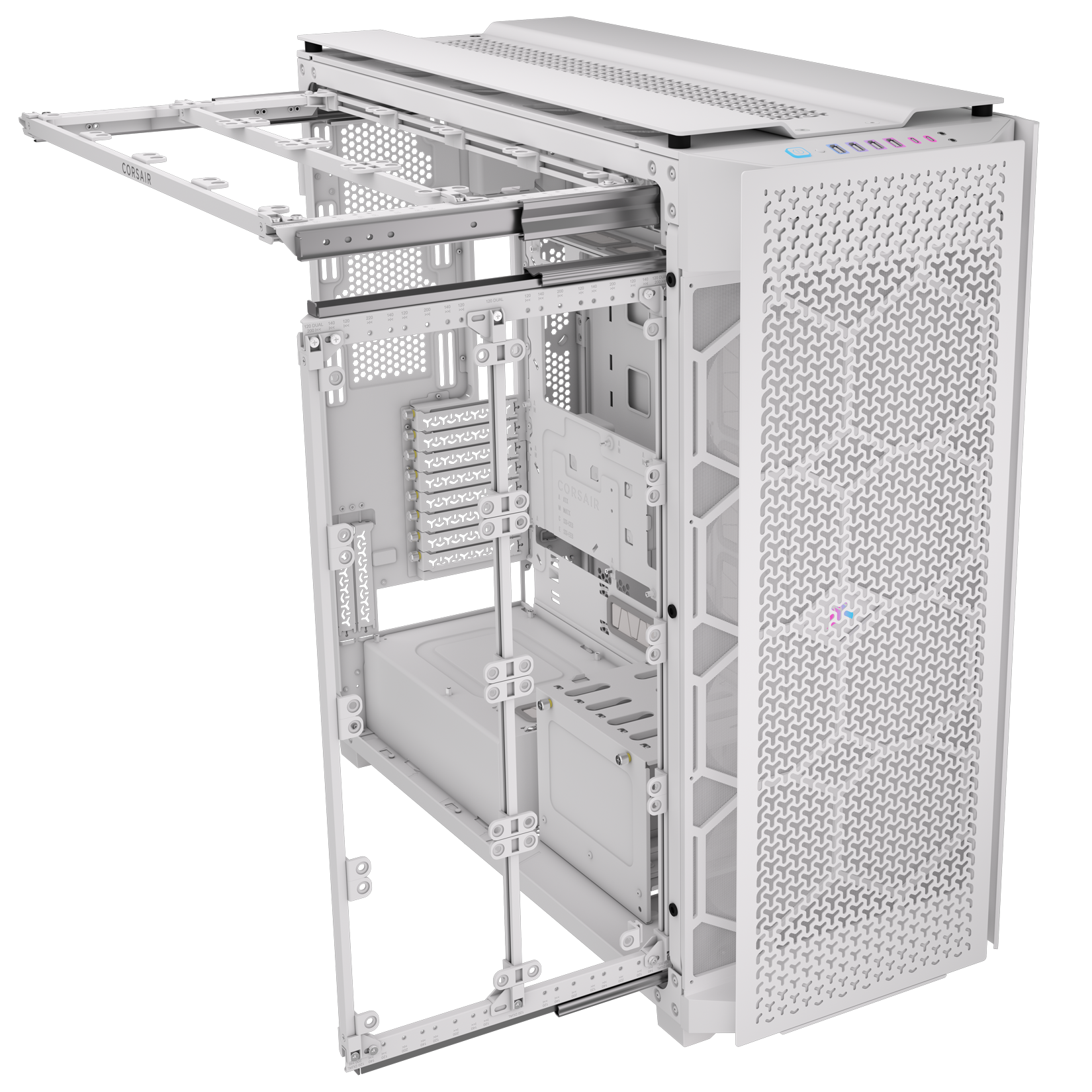 CORSAIR - Corsair iCUE LINK 9000D RGB AIRFLOW Super-Tower PC Case - White (CC-9011274-WW)