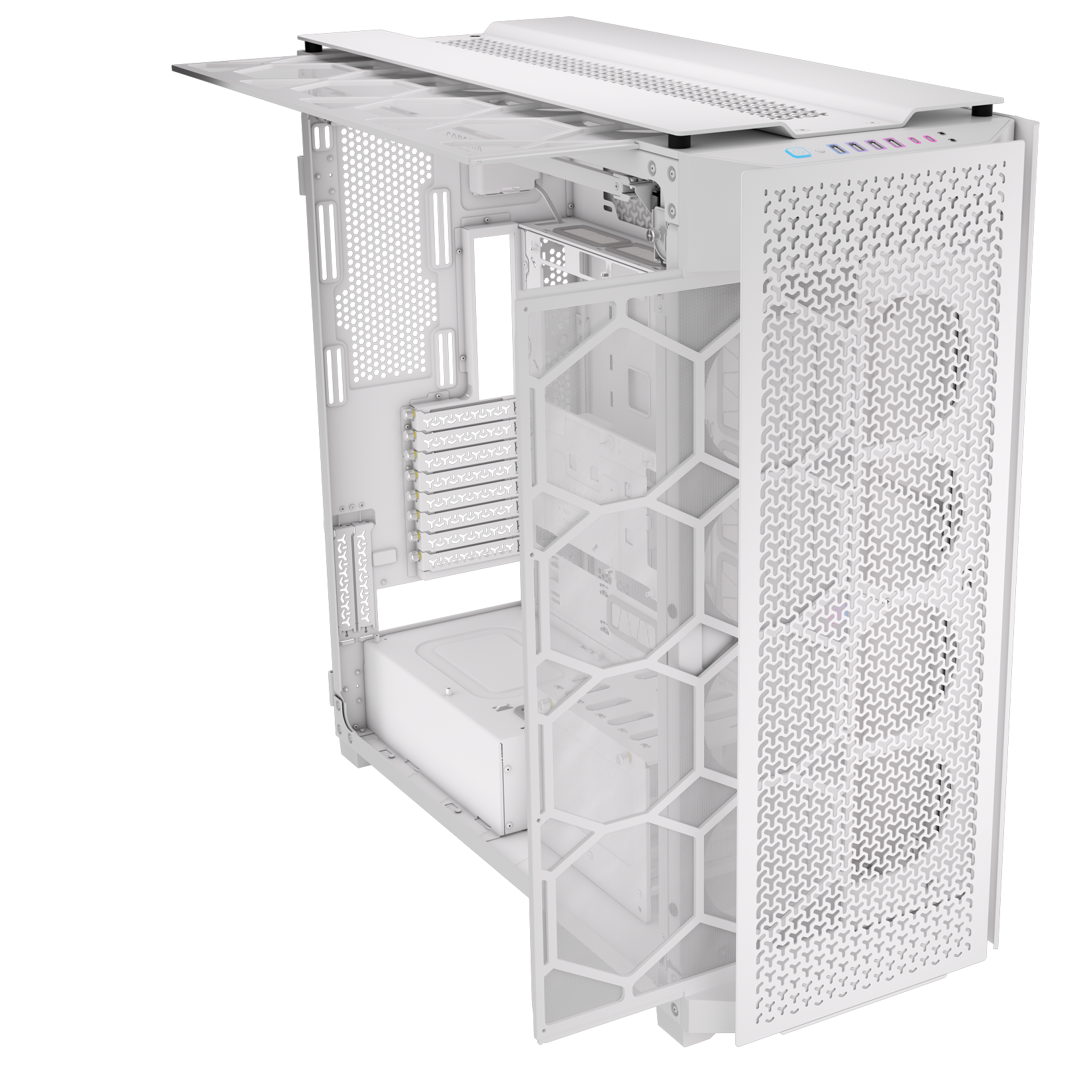 CORSAIR - Corsair iCUE LINK 9000D RGB AIRFLOW Super-Tower PC Case - White (CC-9011274-WW)