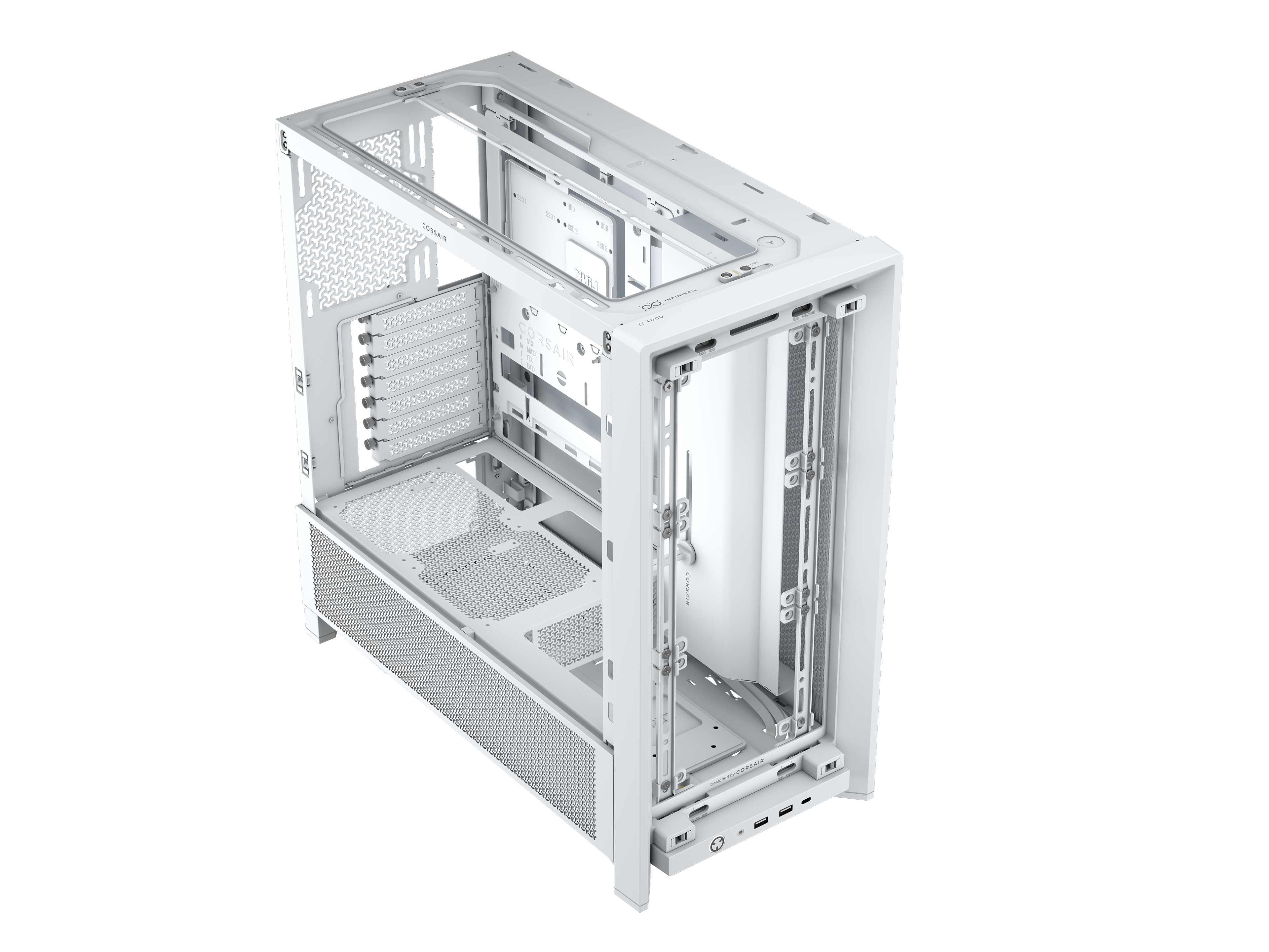 CORSAIR - CORSAIR FRAME 4000D Mid-Tower PC Case - White