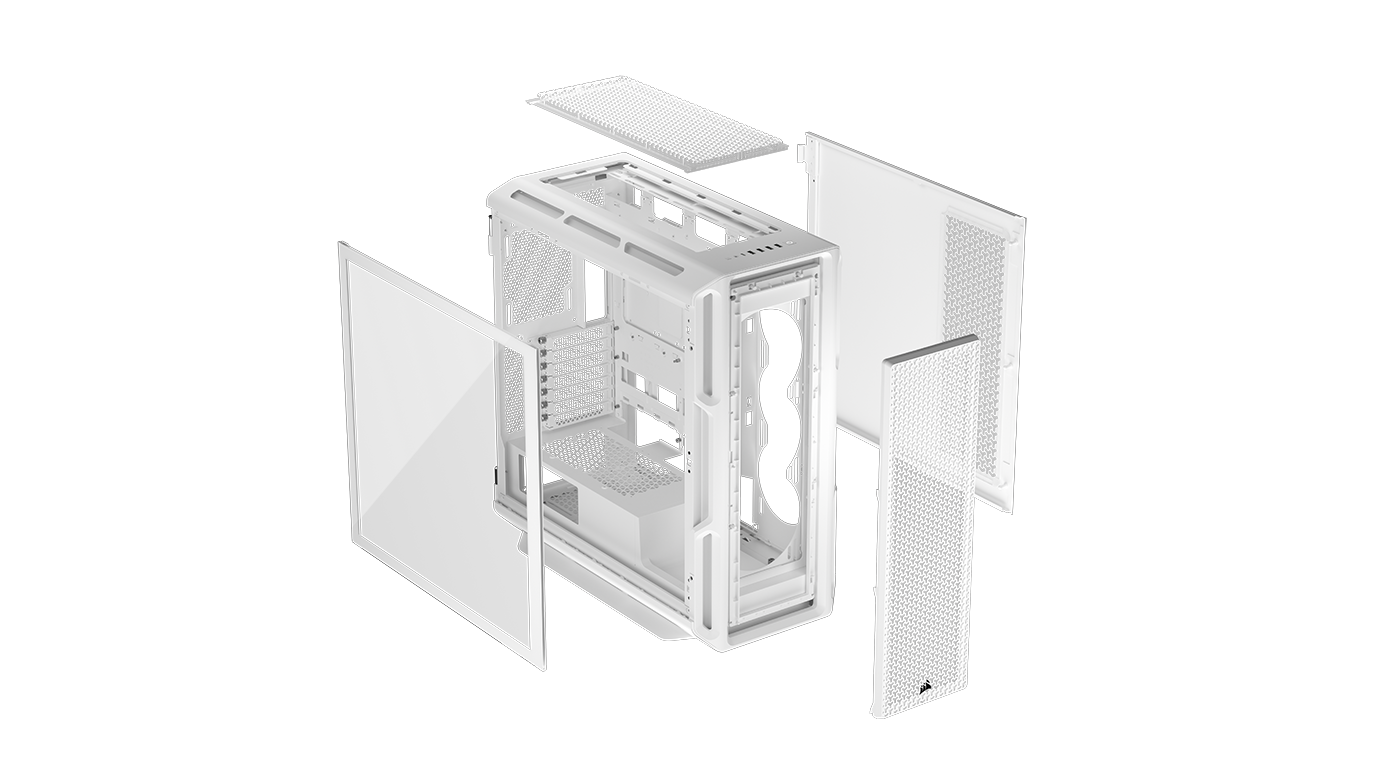 CORSAIR - Corsair 5000T Mid-Tower PC Case - White