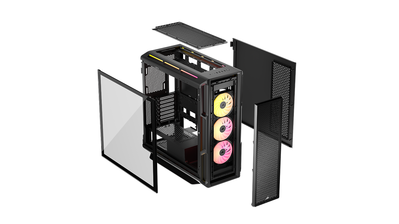 CORSAIR - Corsair iCUE LINK 5000T LX RGB Mid-Tower PC Case - Black