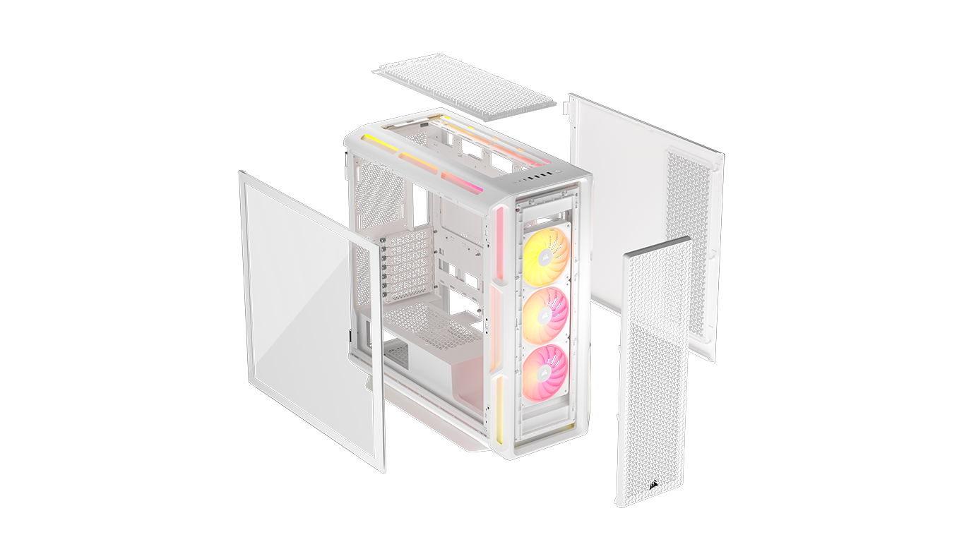 CORSAIR - Corsair iCUE LINK 5000T LX RGB Mid-Tower PC Case - White