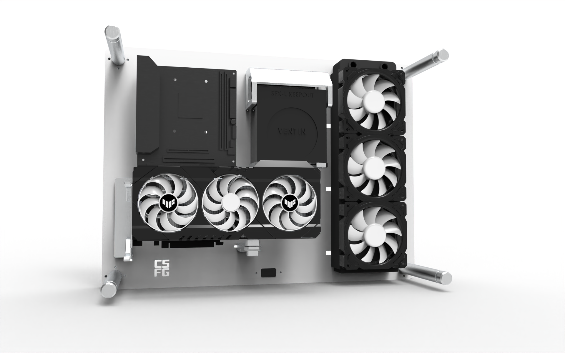 CSFG Creative Solutions For Gamers Frostbite M-ITX Wall mounted Chassis - White