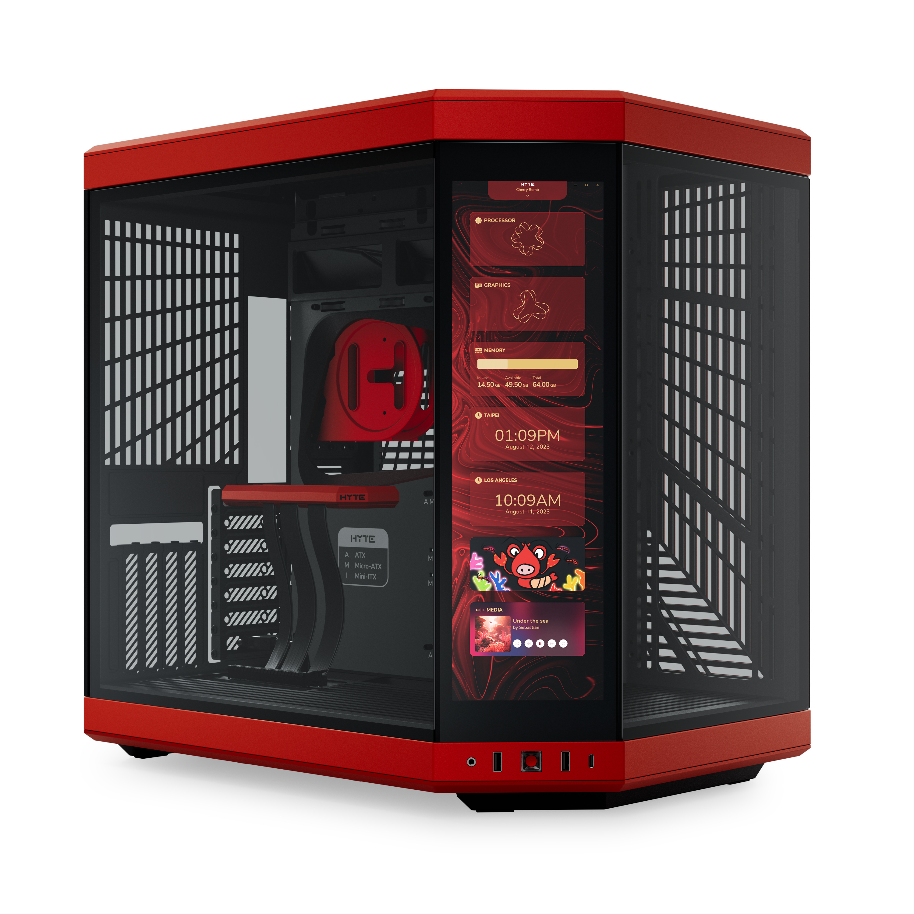 Hyte Y70 Touch Dual Chamber Mid-Tower ATX Case - Red