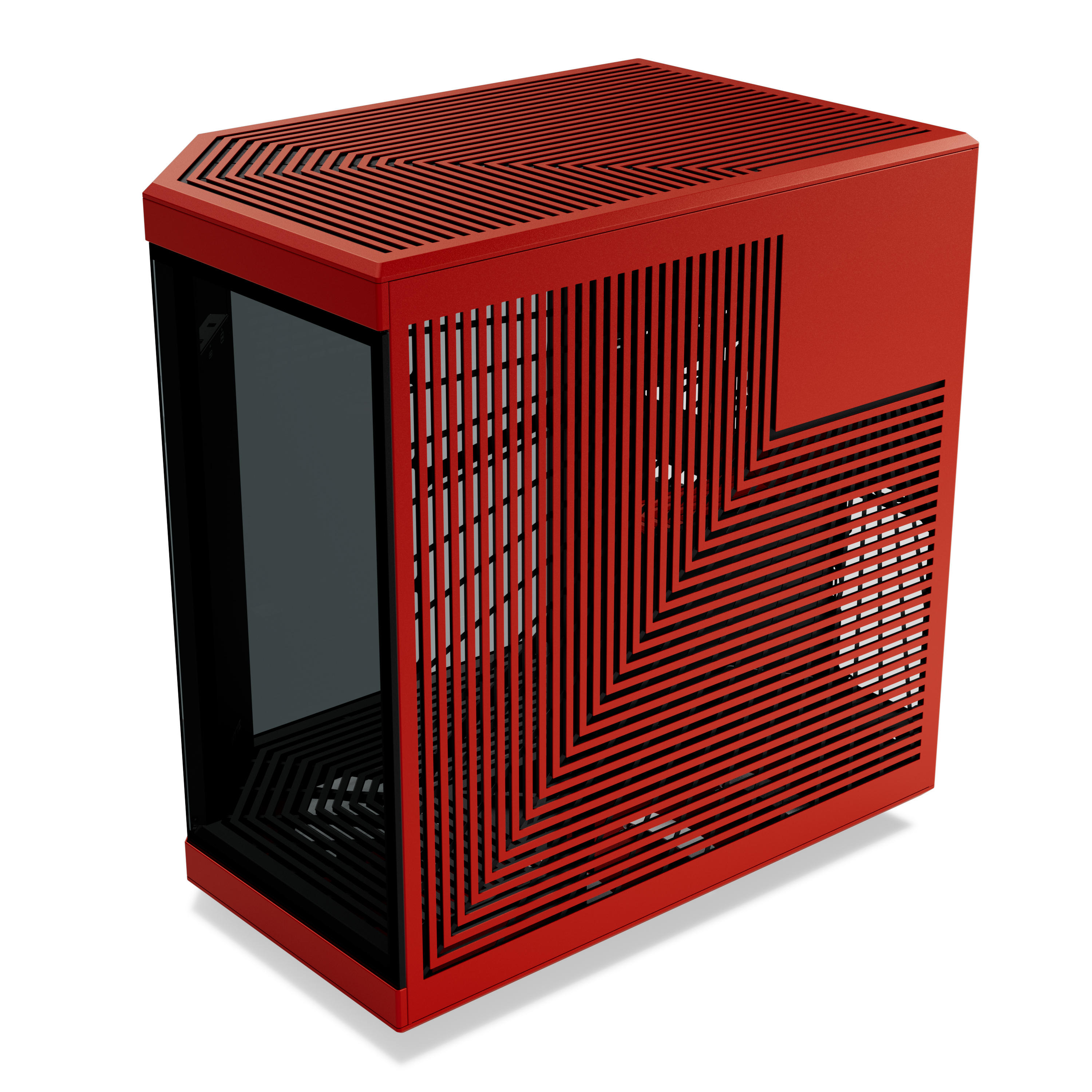 HYTE - Hyte Y70 Touch Dual Chamber Mid-Tower ATX Case - Red