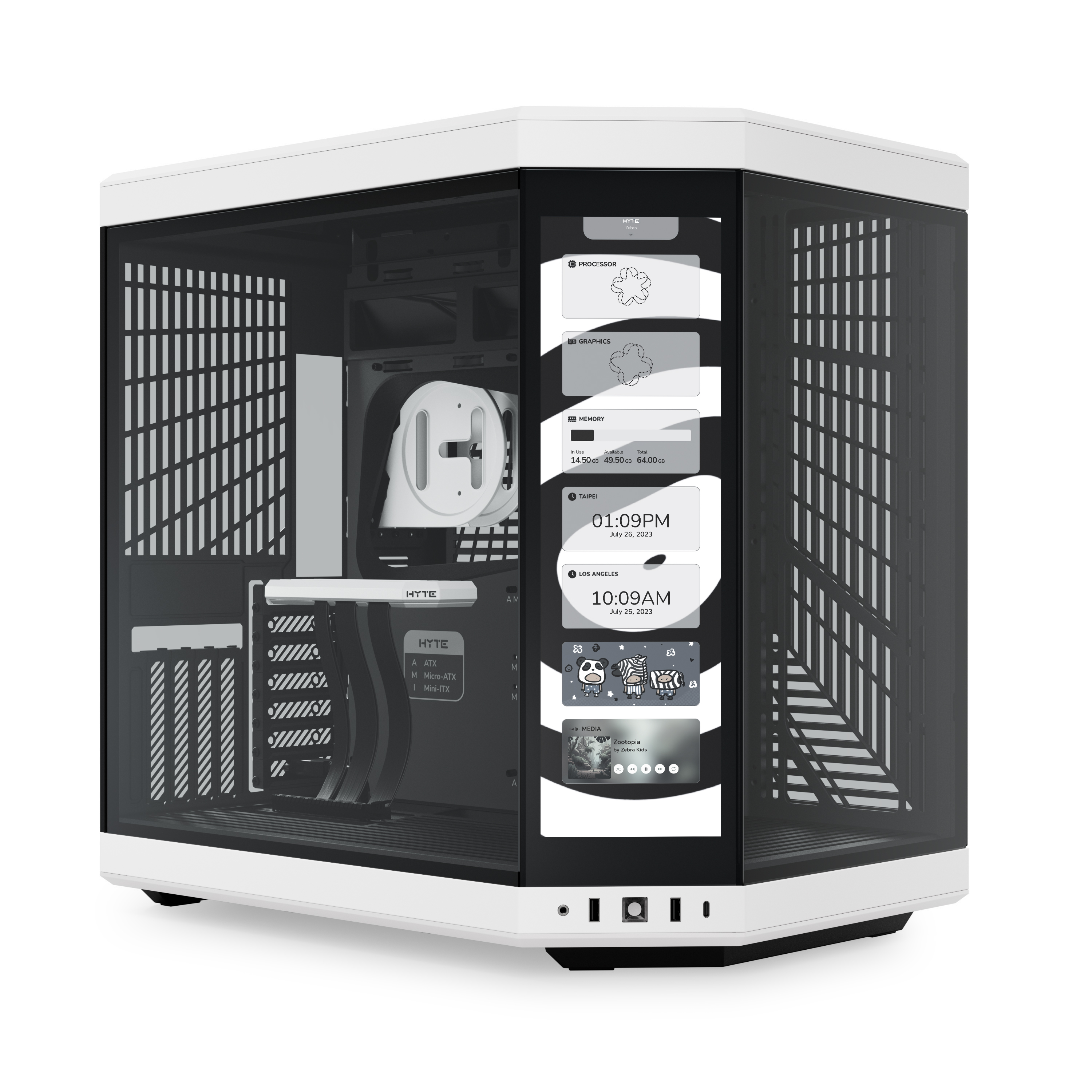Hyte Y70 Touch Dual Chamber Mid-Tower ATX Case - White