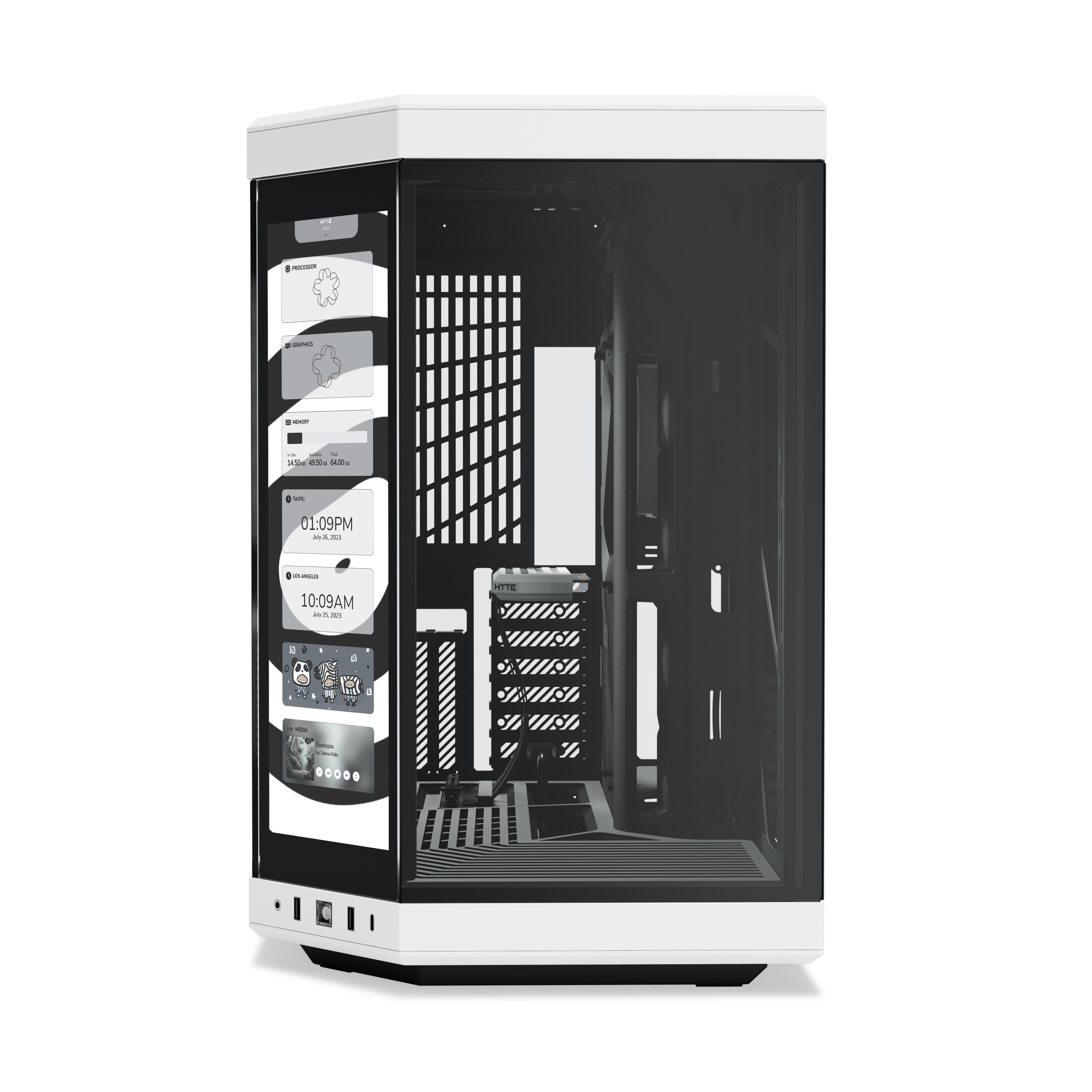 HYTE - Hyte Y70 Touch Dual Chamber Mid-Tower ATX Case - White