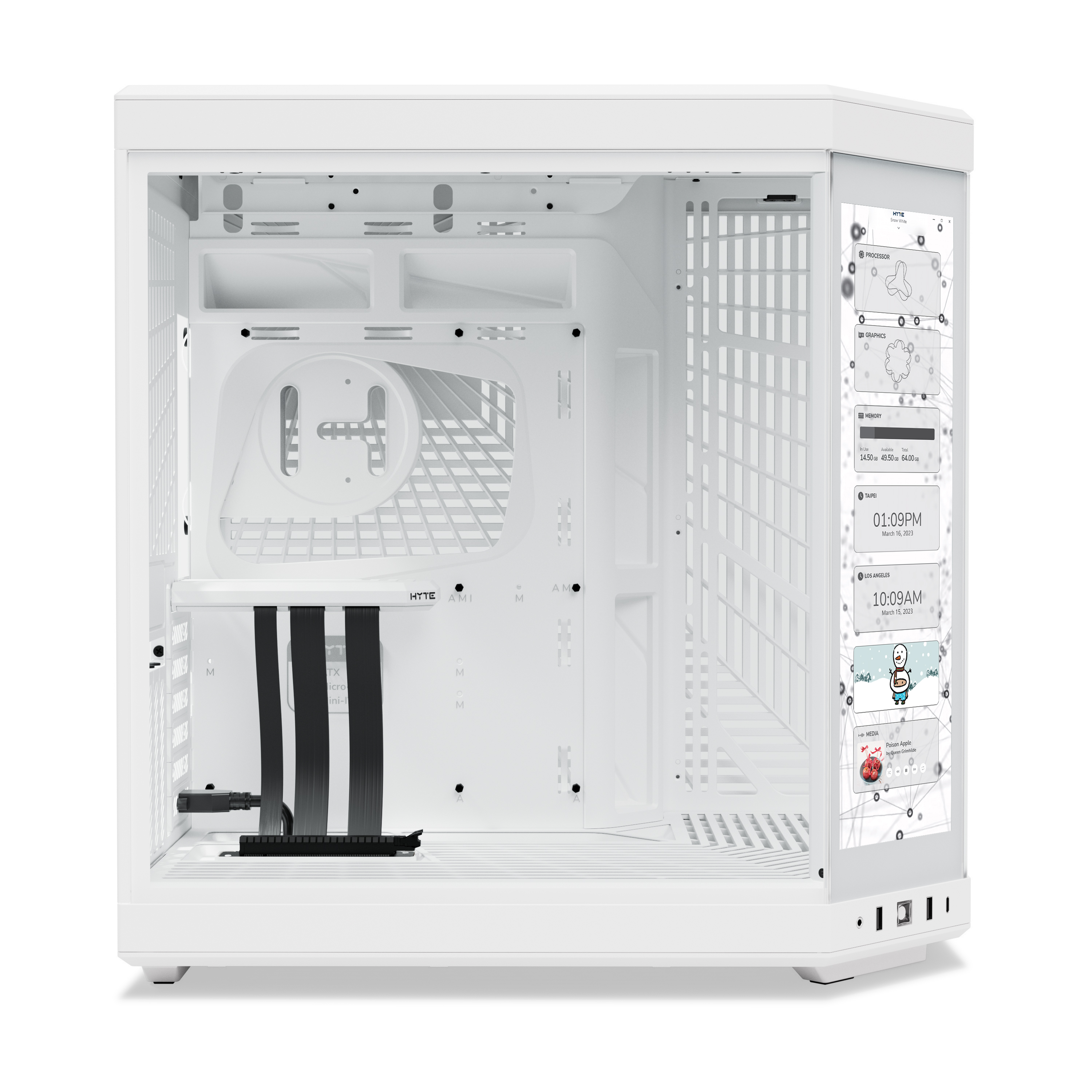 HYTE - Hyte Y70 Touch Dual Chamber Mid-Tower ATX Case - Snow White