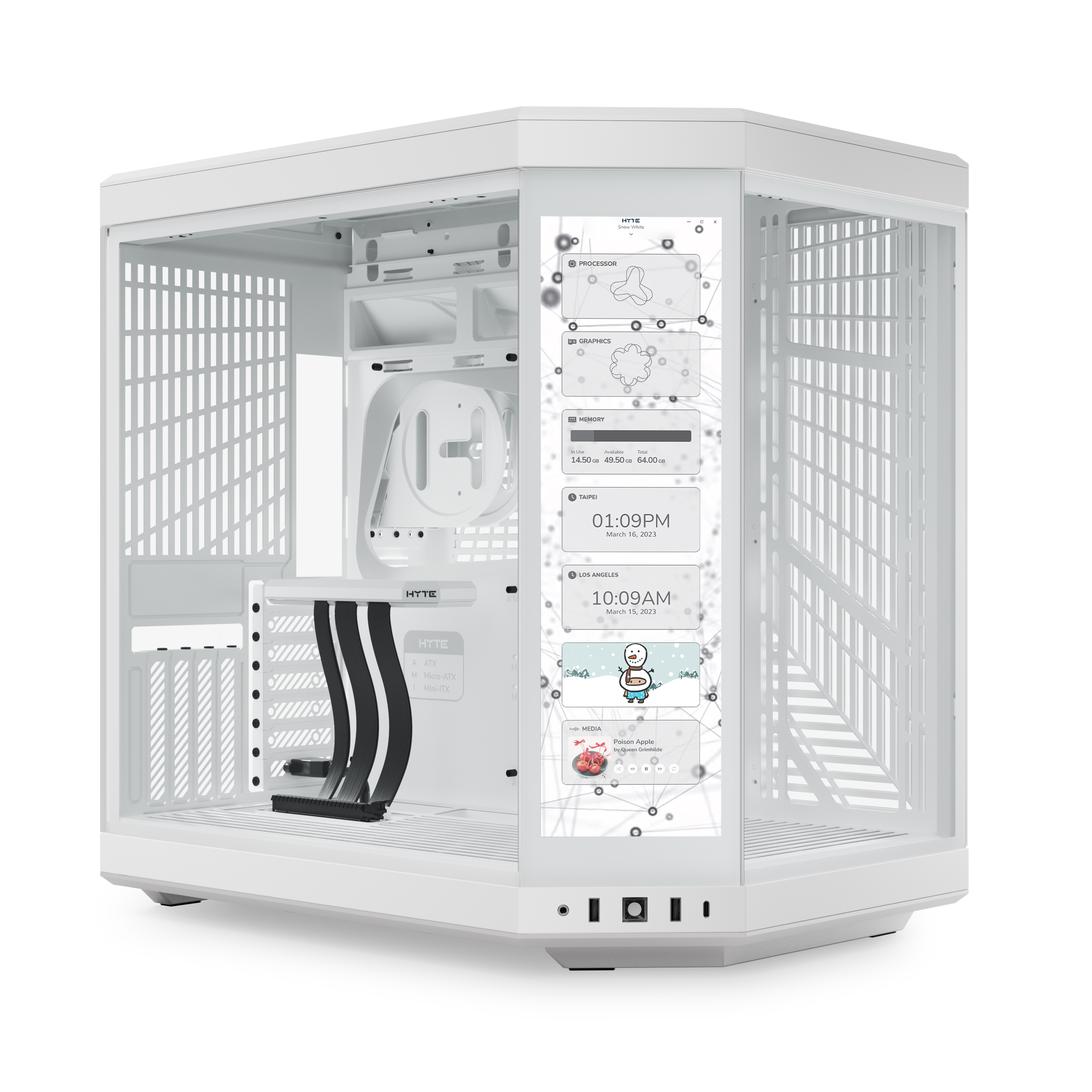 Hyte Y70 Touch Dual Chamber Mid-Tower ATX Case - Snow White
