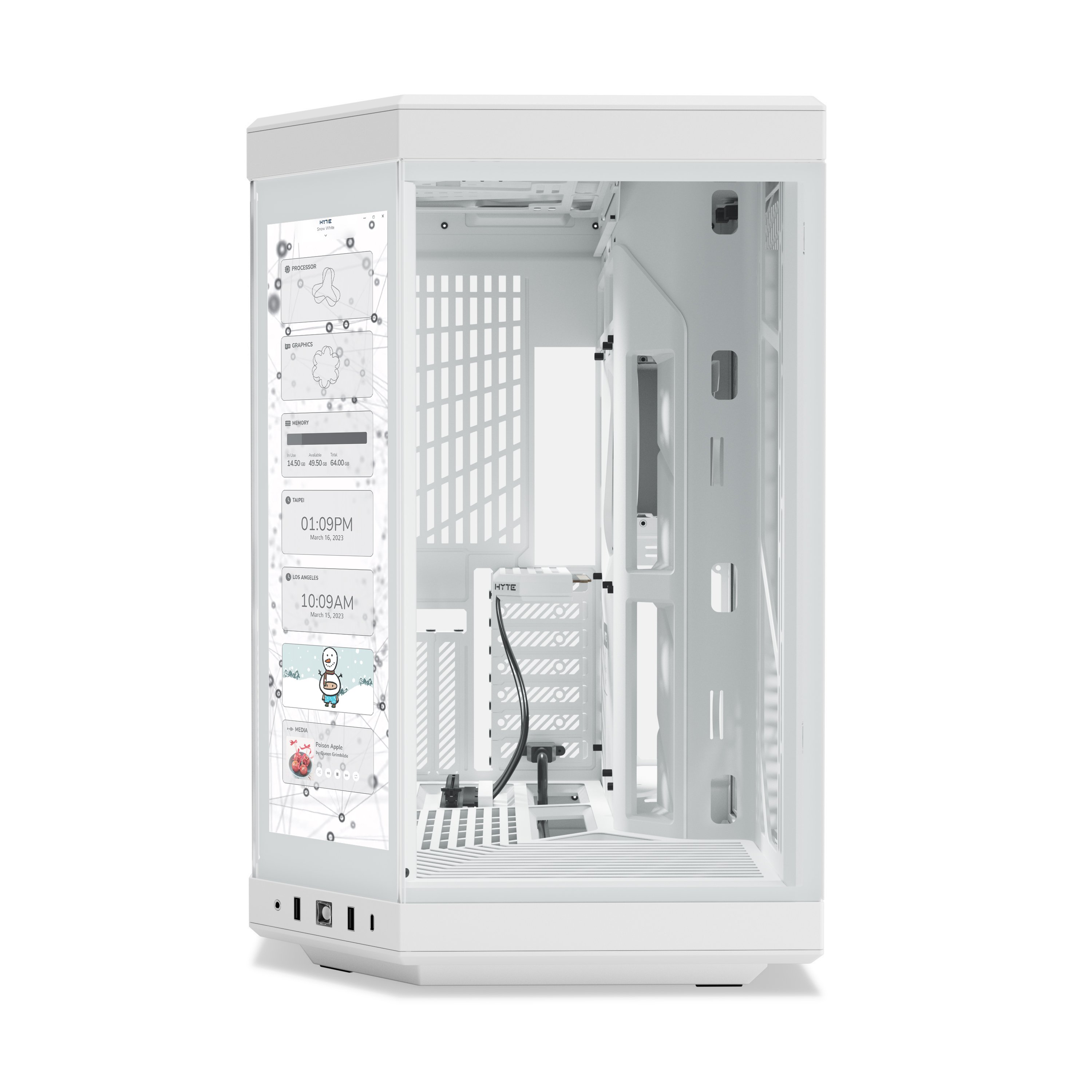 HYTE - Hyte Y70 Touch Dual Chamber Mid-Tower ATX Case - Snow White