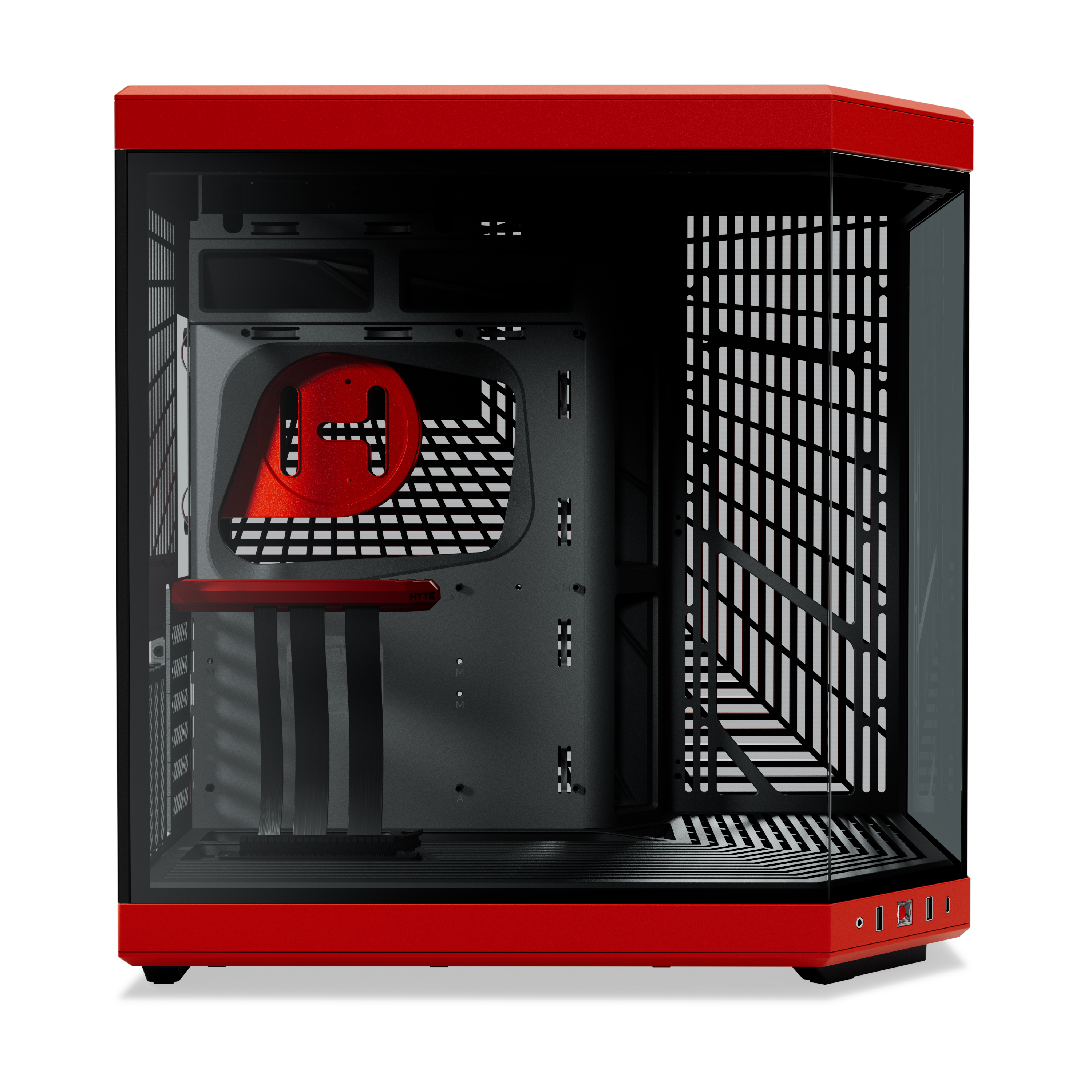 HYTE - HYTE Y70 Dual Chamber Mid-Tower ATX Case - Red/Black