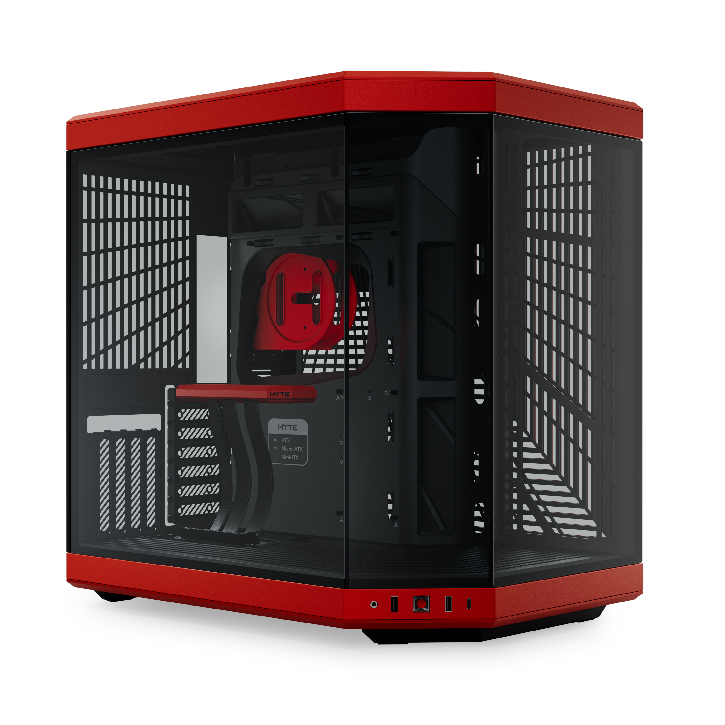 HYTE Y70 Dual Chamber Mid-Tower ATX Case - Red/Black
