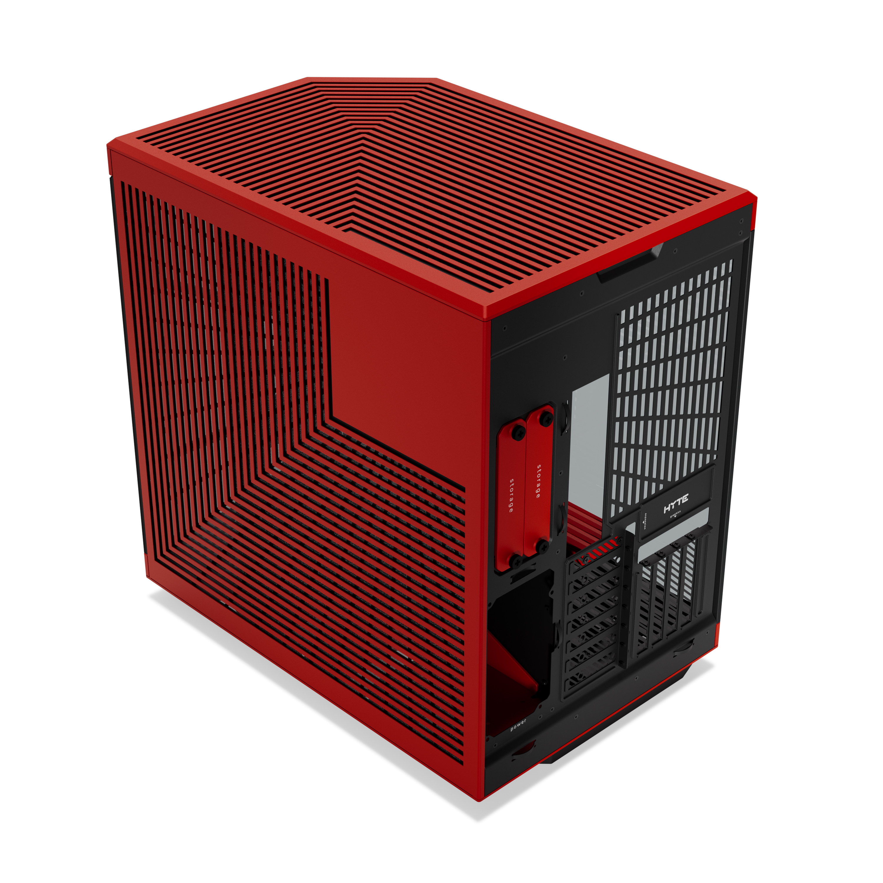 HYTE - HYTE Y70 Dual Chamber Mid-Tower ATX Case - Red/Black