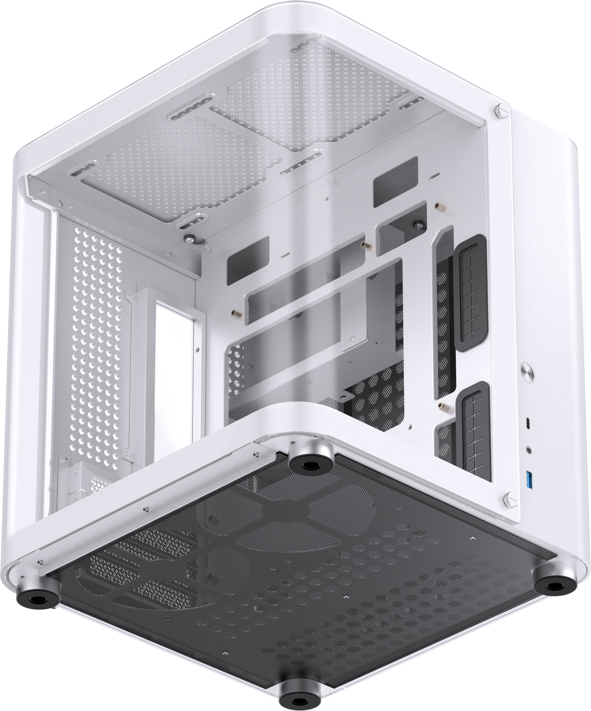 Jonsbo - Jonsbo TK-1 2.0 Micro-ATX Case, Tempered Glass - White