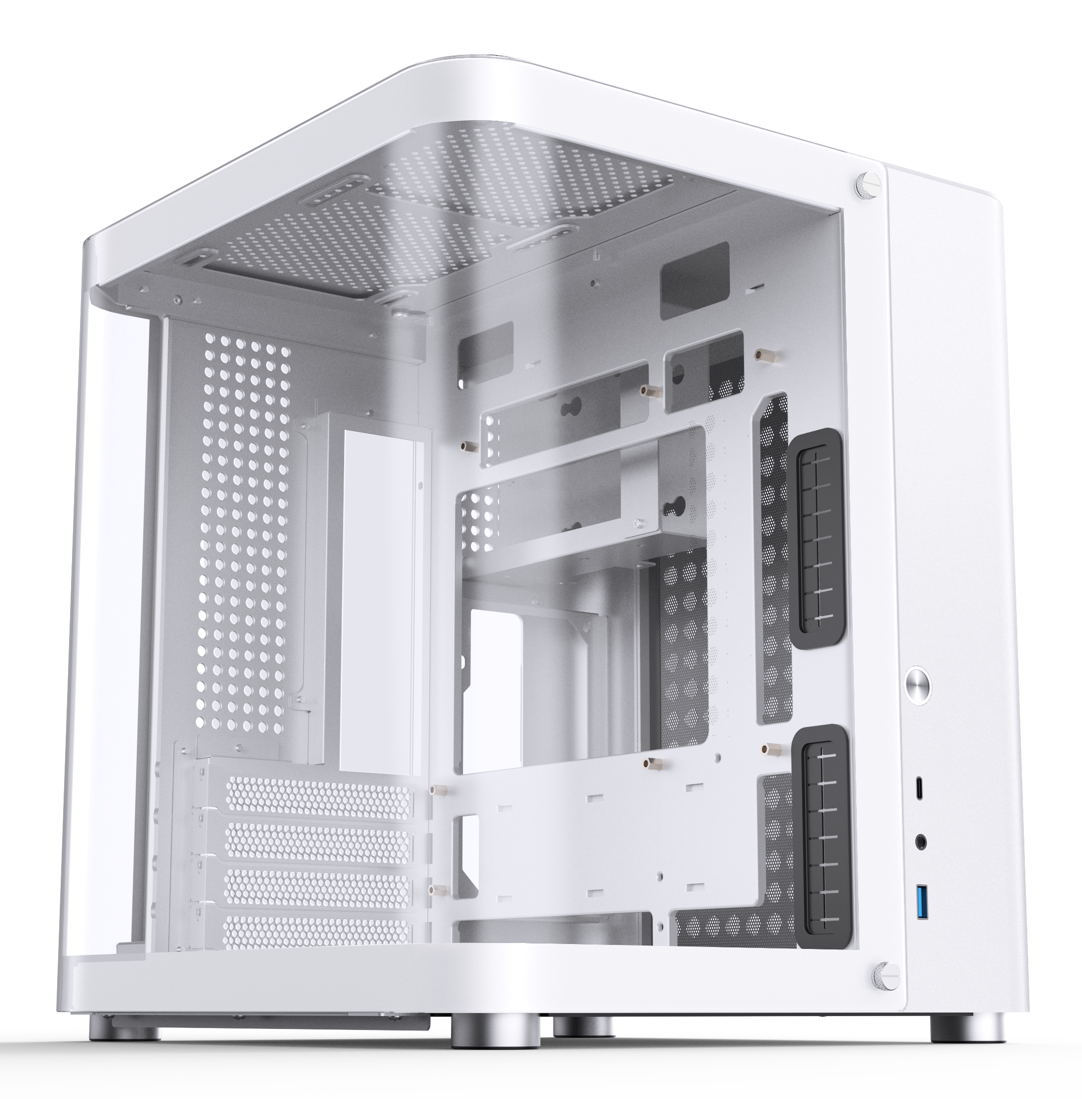 Jonsbo - Jonsbo TK-1 2.0 Micro-ATX Case, Tempered Glass - White