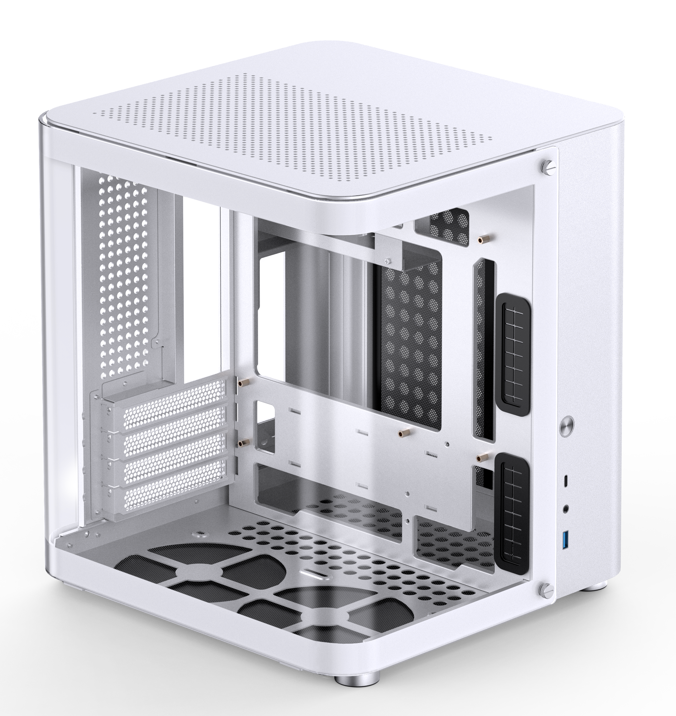 Jonsbo TK-1 2.0 Micro-ATX Case, Tempered Glass - White