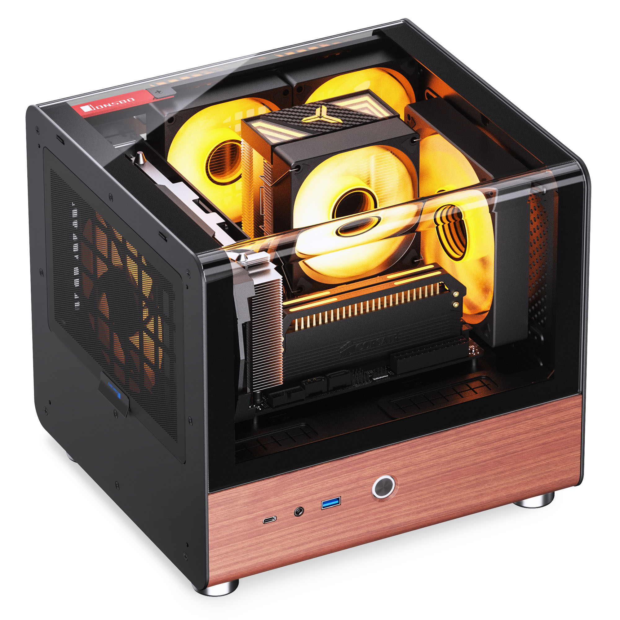 Jonsbo - Jonsbo TK-0 Mini-ITX Case Tempered Glass - Black