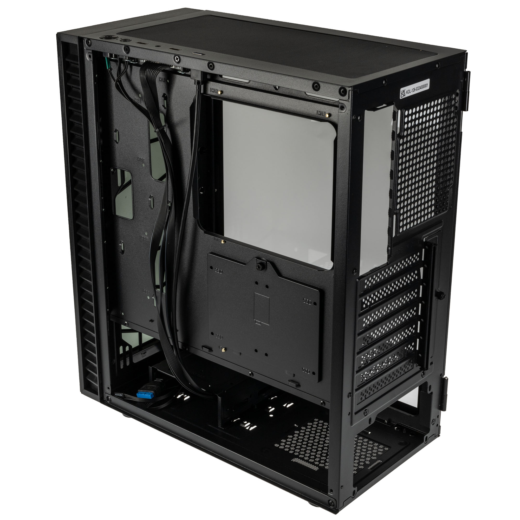 Kolink - Kolink Observatory HF Glass Core Midi Tower Case - Black No Fans