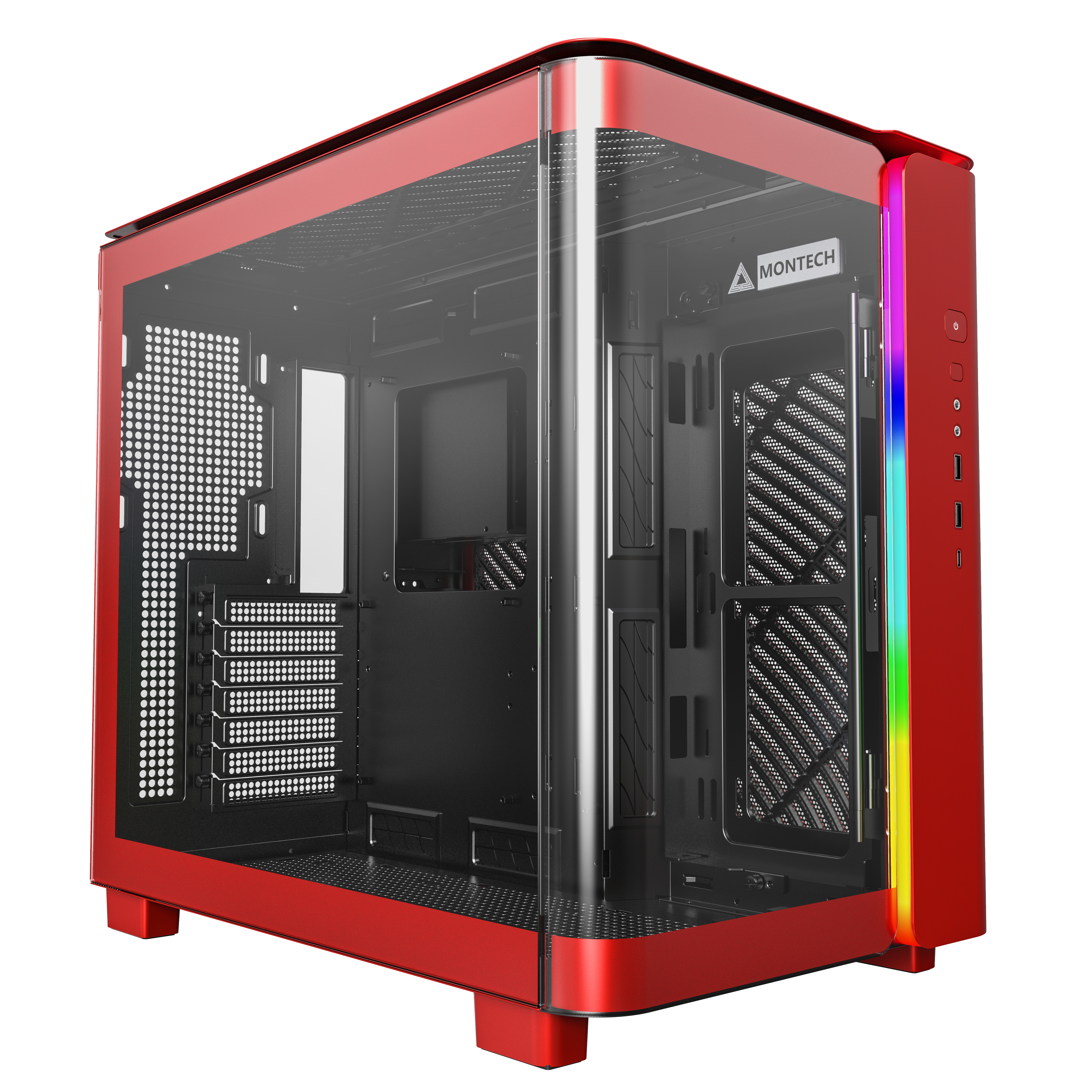 Montech KING 95 Midi-Tower, Tempered Glass, ARGB - Red