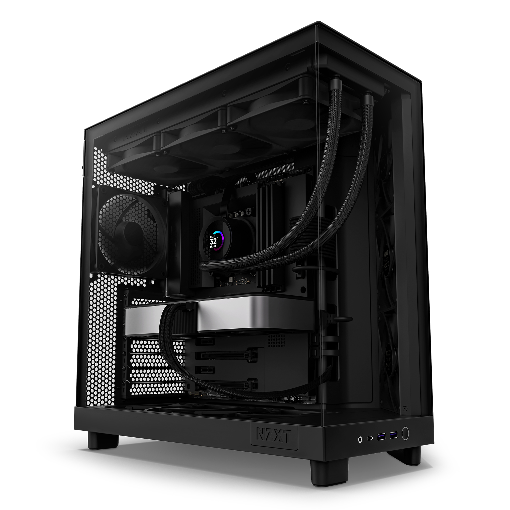 NZXT - NZXT H6 Flow Mid-Tower Case - Black