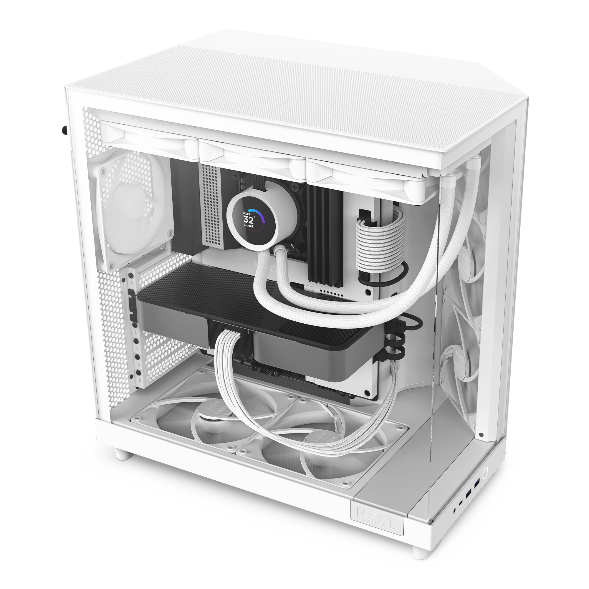 NZXT - NZXT H6 Flow Mid-Tower Case - White
