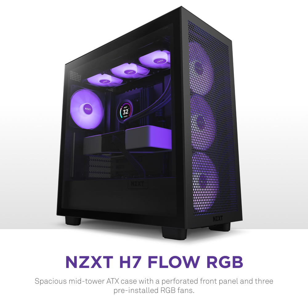 NZXT - NZXT H7 Flow RGB Mid Tower Case - Black