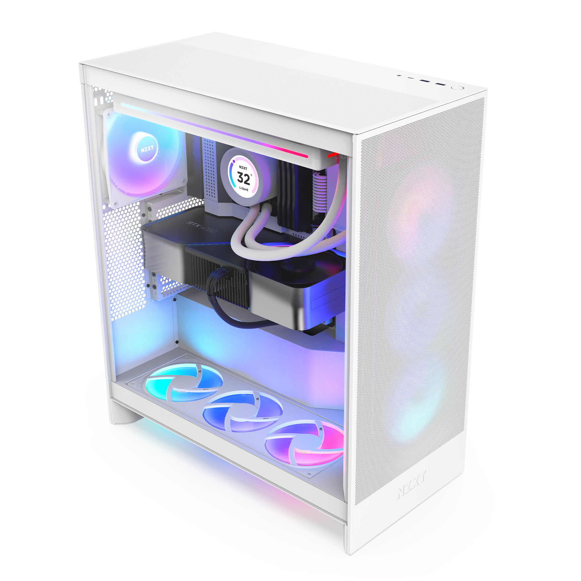 NZXT - NZXT H7 Flow RGB (2024) Mid-Tower Case - All White