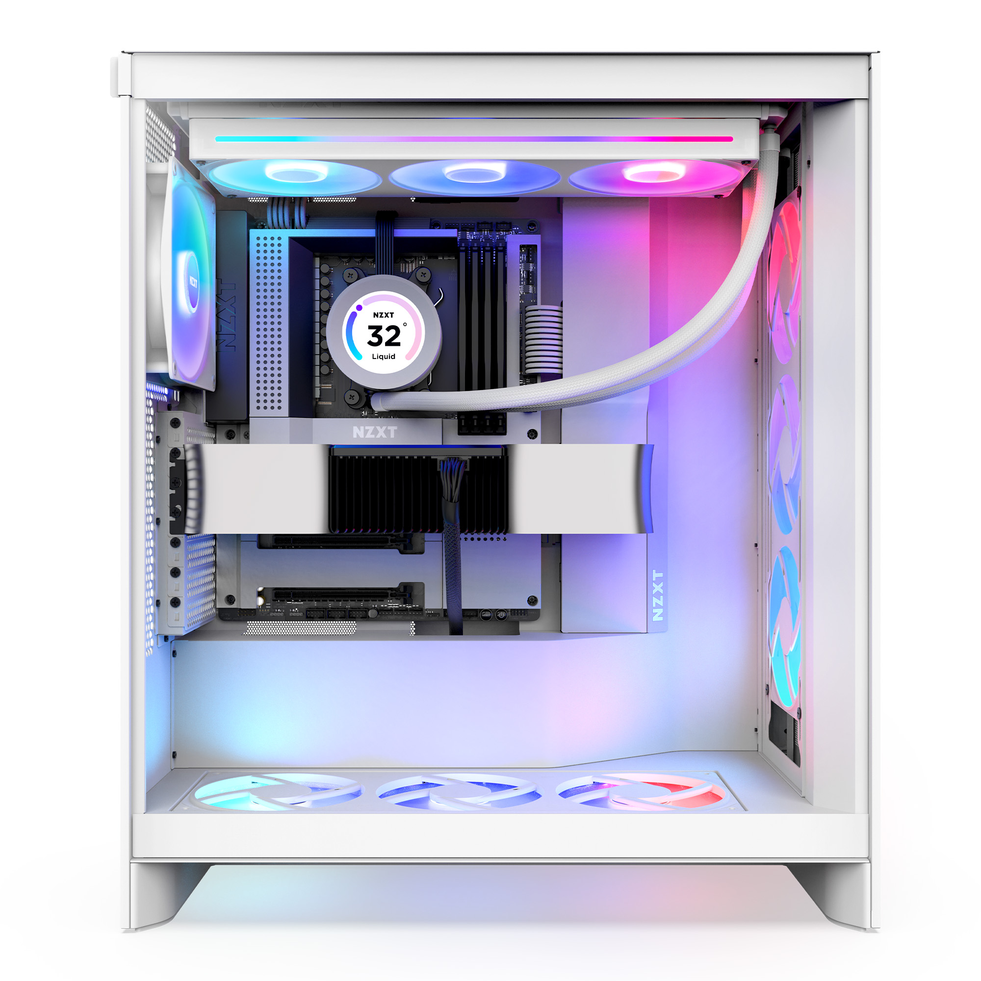 NZXT - NZXT H7 Flow RGB (2024) Mid-Tower Case - All White