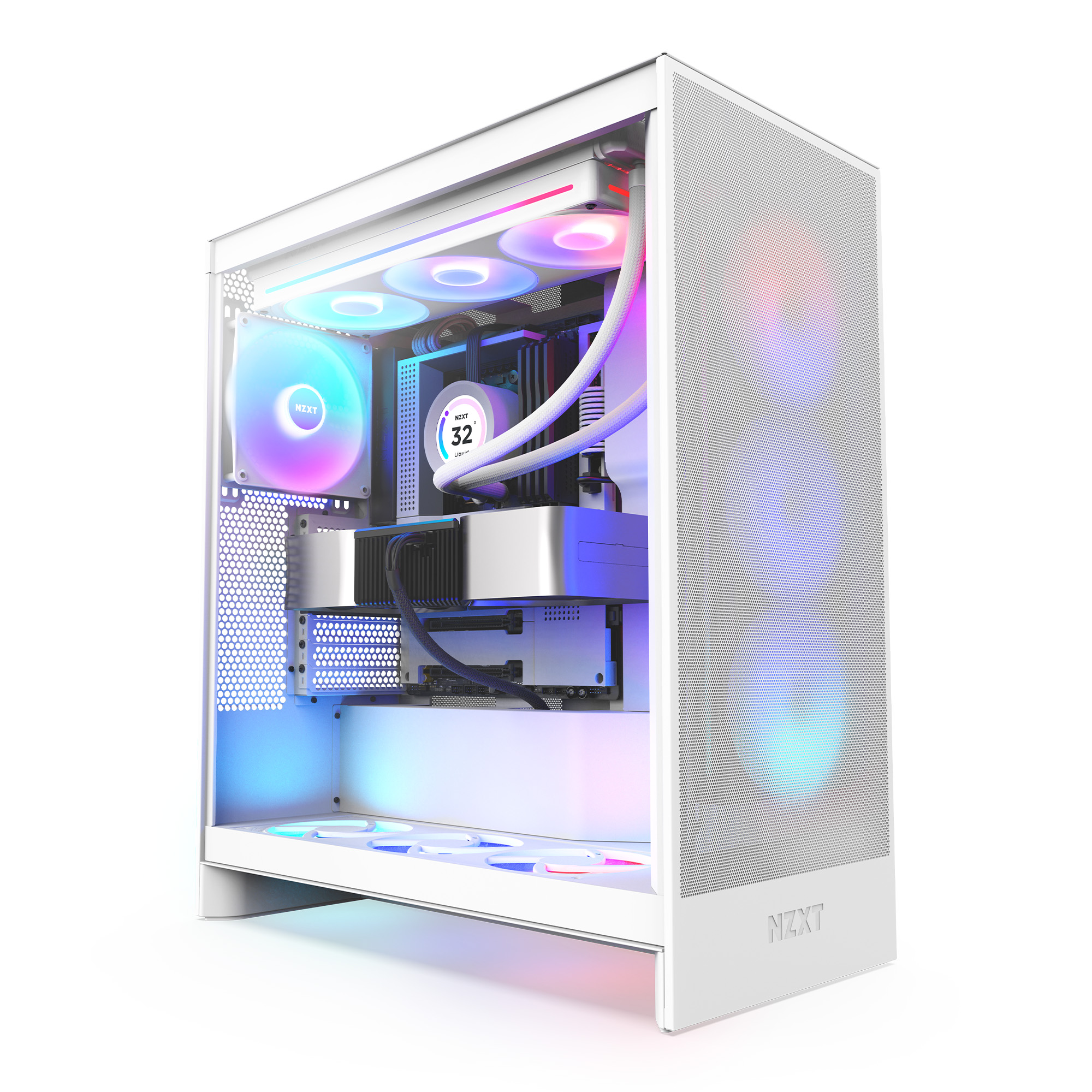 NZXT - NZXT H7 Flow RGB (2024) Mid-Tower Case - All White