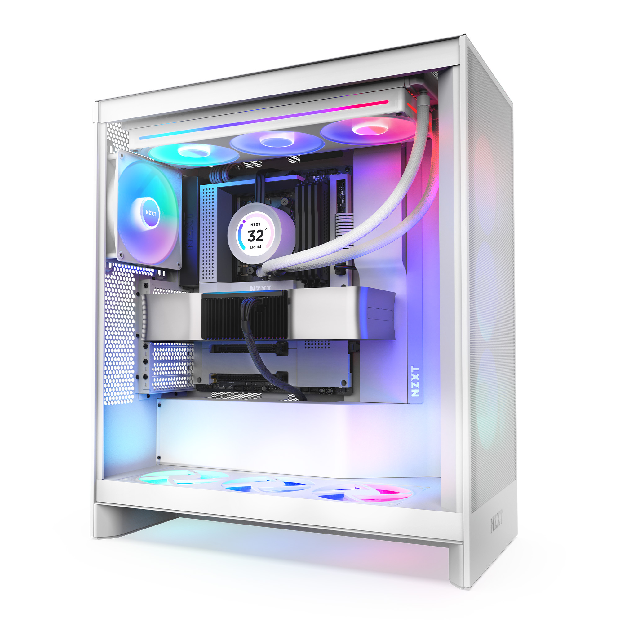 NZXT - NZXT H7 Flow RGB (2024) Mid-Tower Case - All White