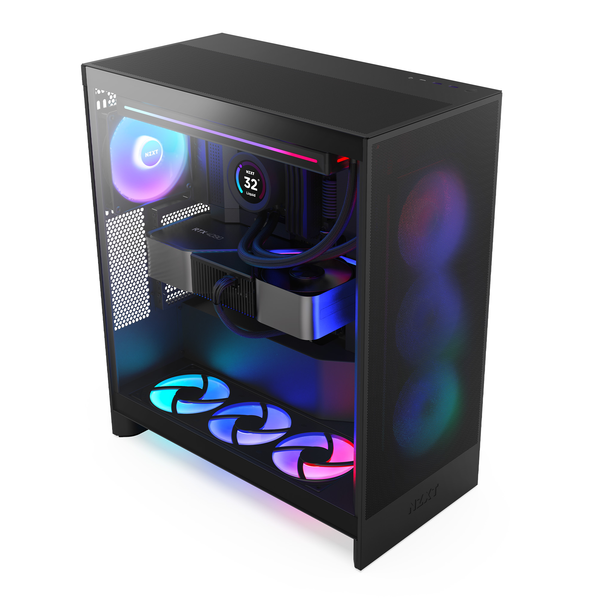 NZXT - NZXT H7 Flow RGB (2024) Mid-Tower Case - All Black