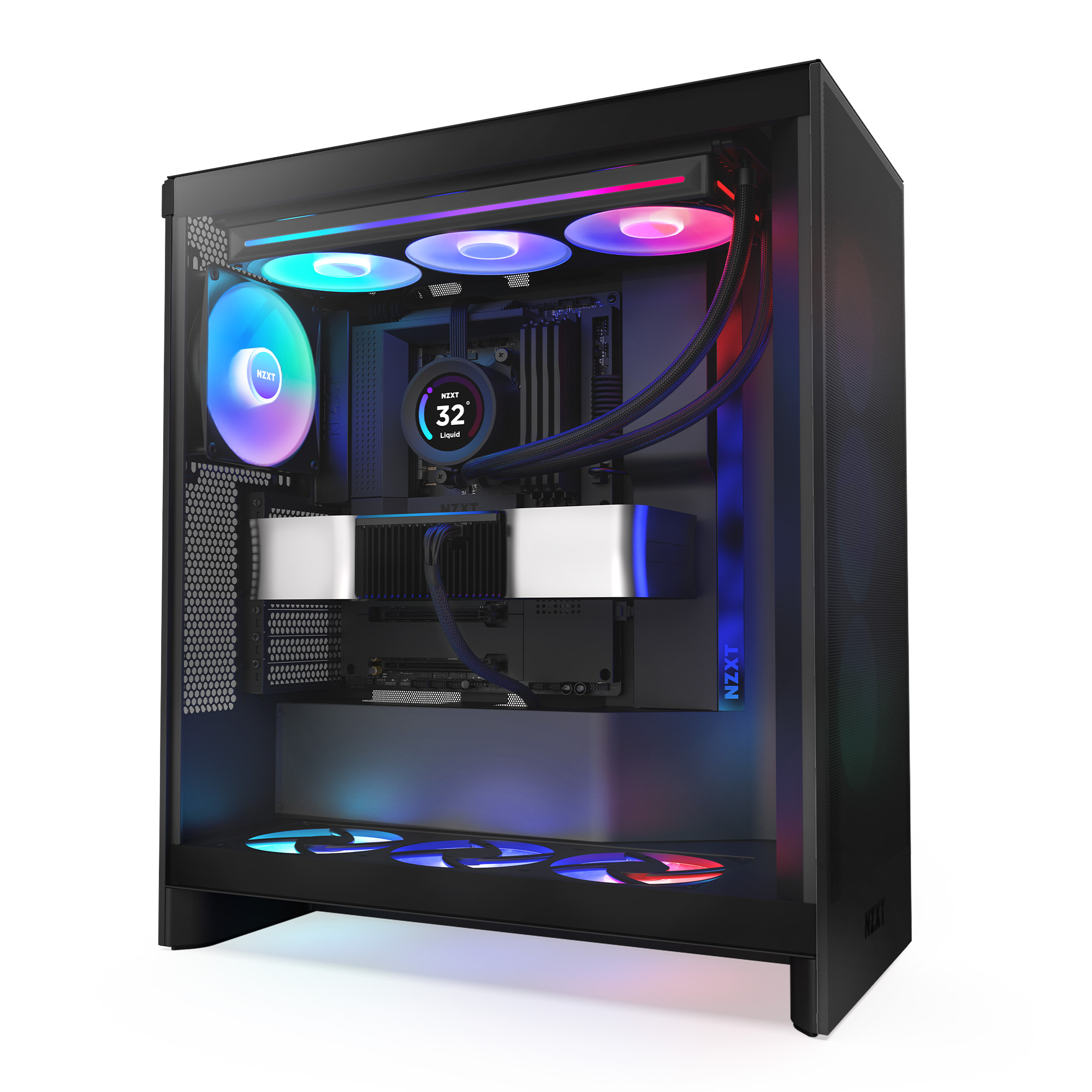 NZXT - NZXT H7 Flow RGB (2024) Mid-Tower Case - All Black