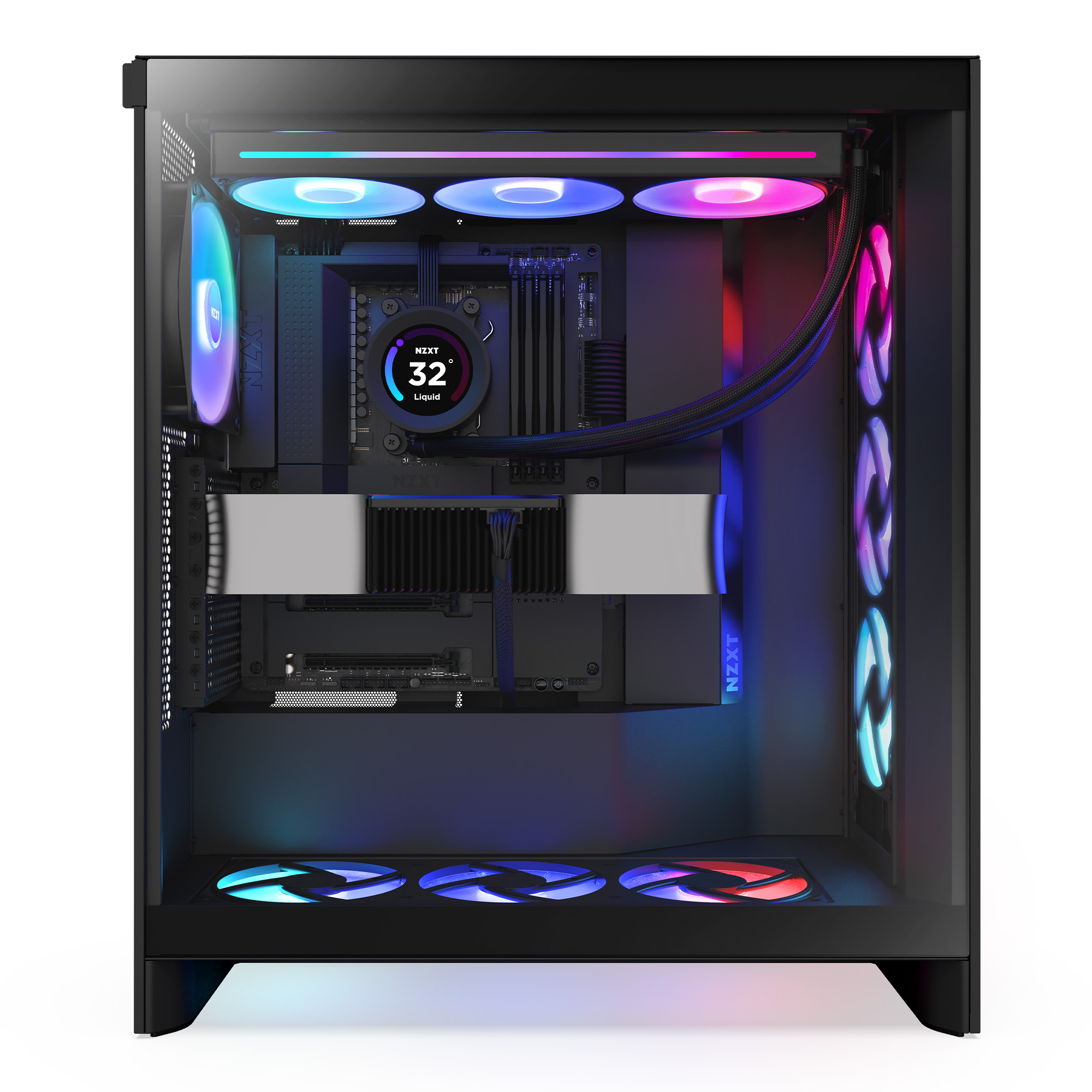 NZXT - NZXT H7 Flow RGB (2024) Mid-Tower Case - All Black