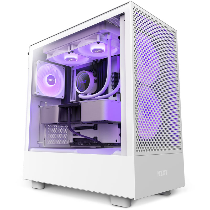 NZXT - NZXT H5 Flow RGB Matte White Mid Tower Case