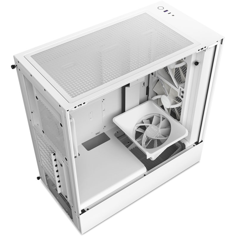 NZXT - NZXT H5 Flow RGB Matte White Mid Tower Case