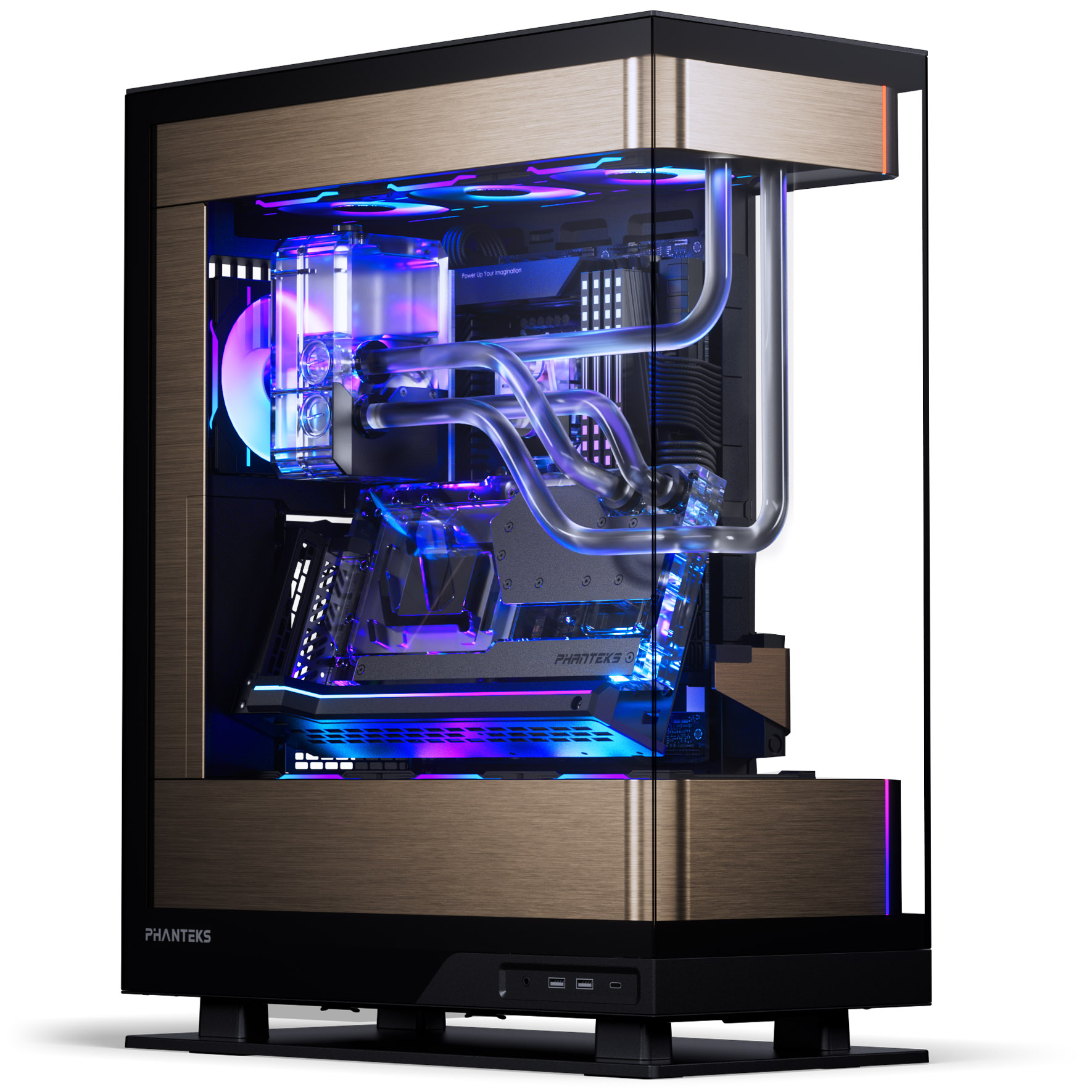 Phanteks - Phanteks Evolv Series X2 Case Tempered Glass Windows DRGB Black/Gold