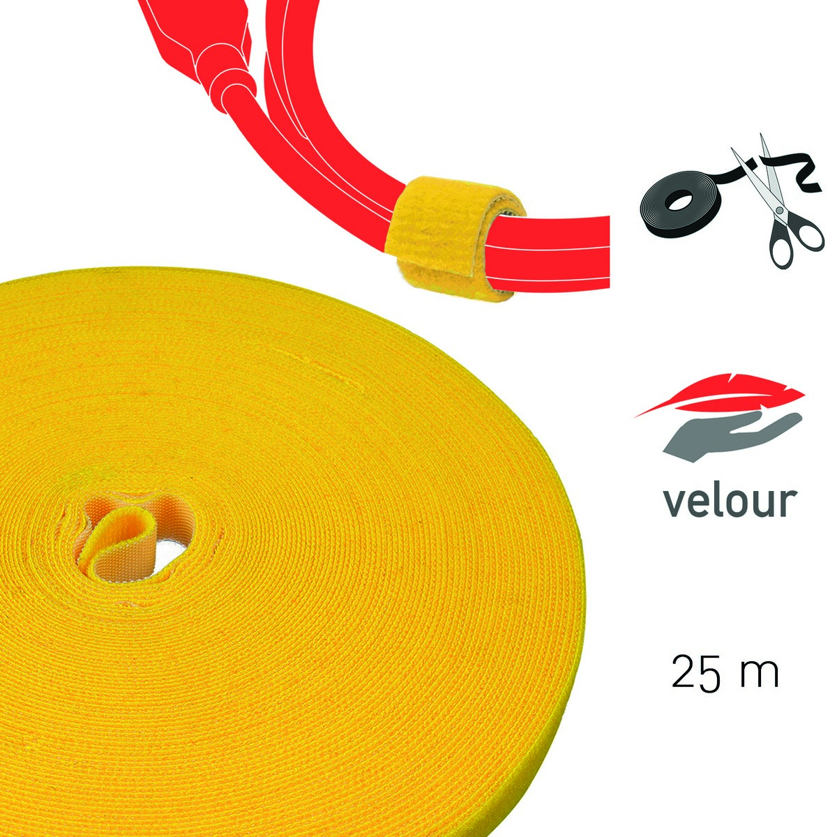 LTC - LTC Pro Roll, Cable Management Hook and Loop Tape (Yellow)