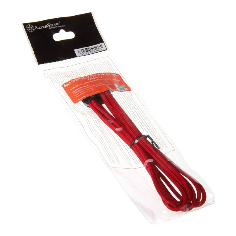 Silverstone - Silverstone 8-pin EPS on 4+4 Pin 30cm ATX/EPS Extension - Red