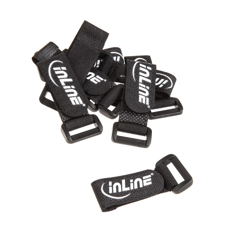 InLine Velcro Cable Ties 20x100mm 10 Pieces Black