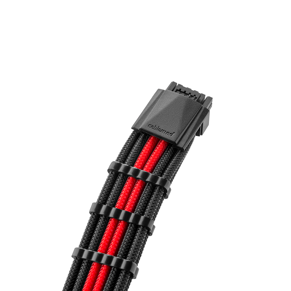 CableMod - CableMod Pro ModMesh 12VHPWR PCIe Extension (Black / Red, 16-pin to Triple 8-pin, 45cm)