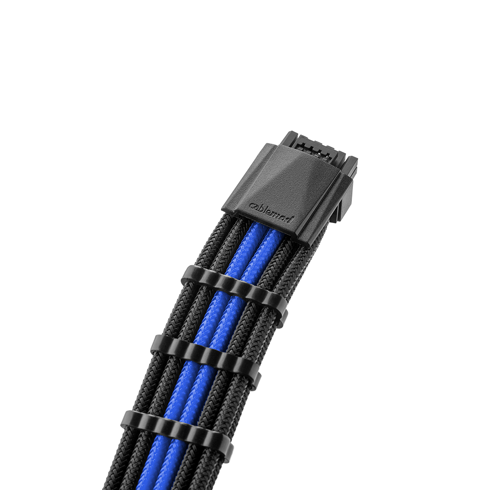 CableMod - CableMod Pro ModMesh 12VHPWR PCIe Extension (Black / Blue, 16-pin to Triple 8-pin, 45cm)
