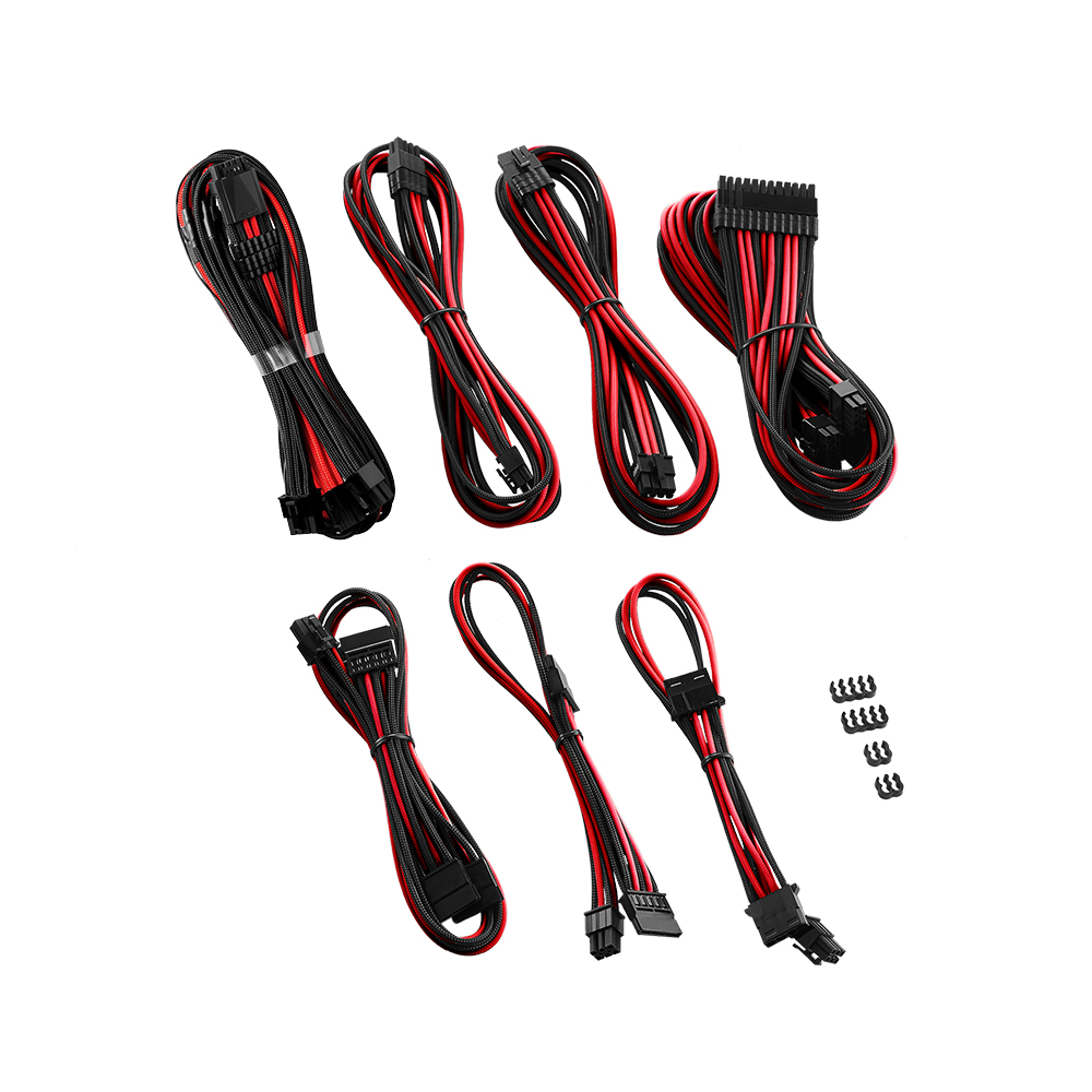 CableMod - CableMod C-Series Pro ModMesh Sleeved 12VHPWR Cable Kit for Corsair RM Black Label / RMi / RMx  (Black / Red)