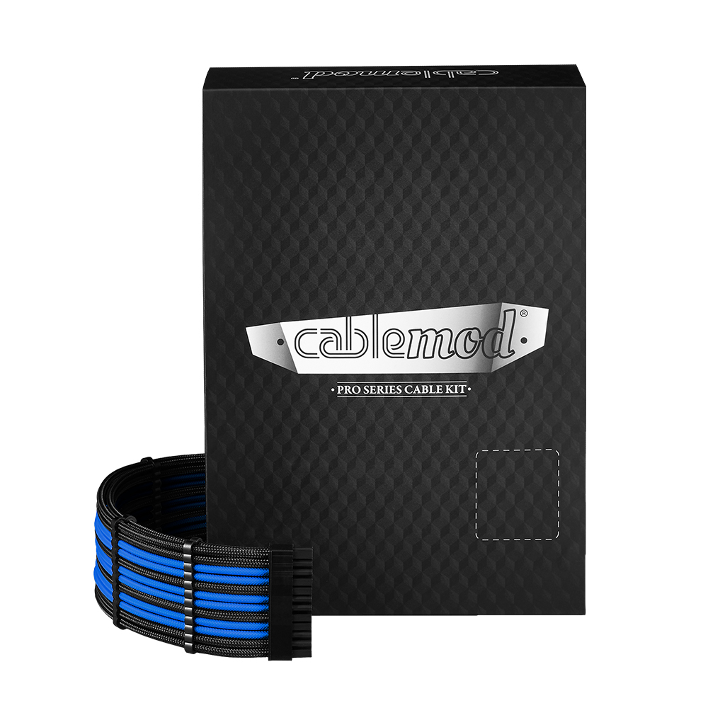 B Grade CableMod C-Series Pro ModMesh Sleeved 12VHPWR Cable Kit for Corsair RM Black Label / RMi / RMx  (Black / Blue)