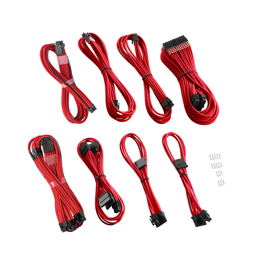 CableMod - CableMod RT-Series Pro ModMesh Sleeved 12VHPWR Dual Cable Kit for ASUS and Seasonic (Red)