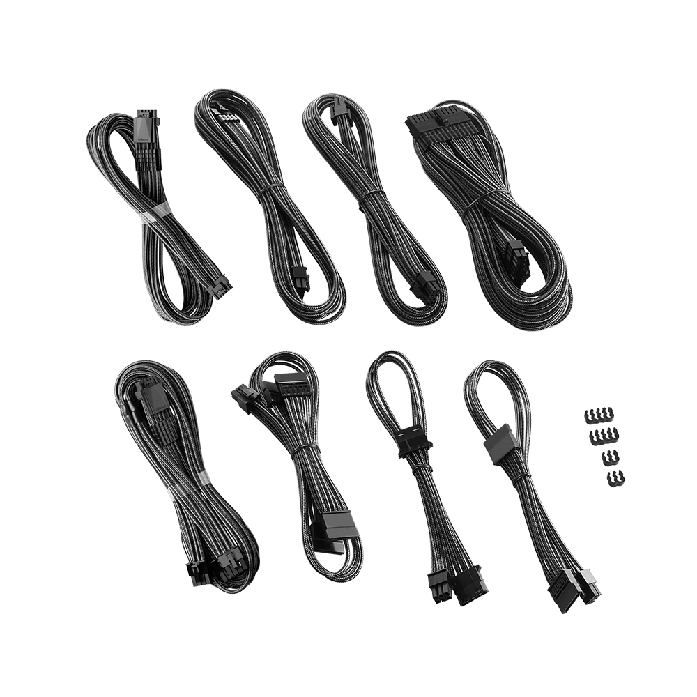 CableMod - CableMod RT-Series Pro ModMesh Sleeved 12VHPWR Dual Cable Kit for ASUS and Seasonic (Carbon)