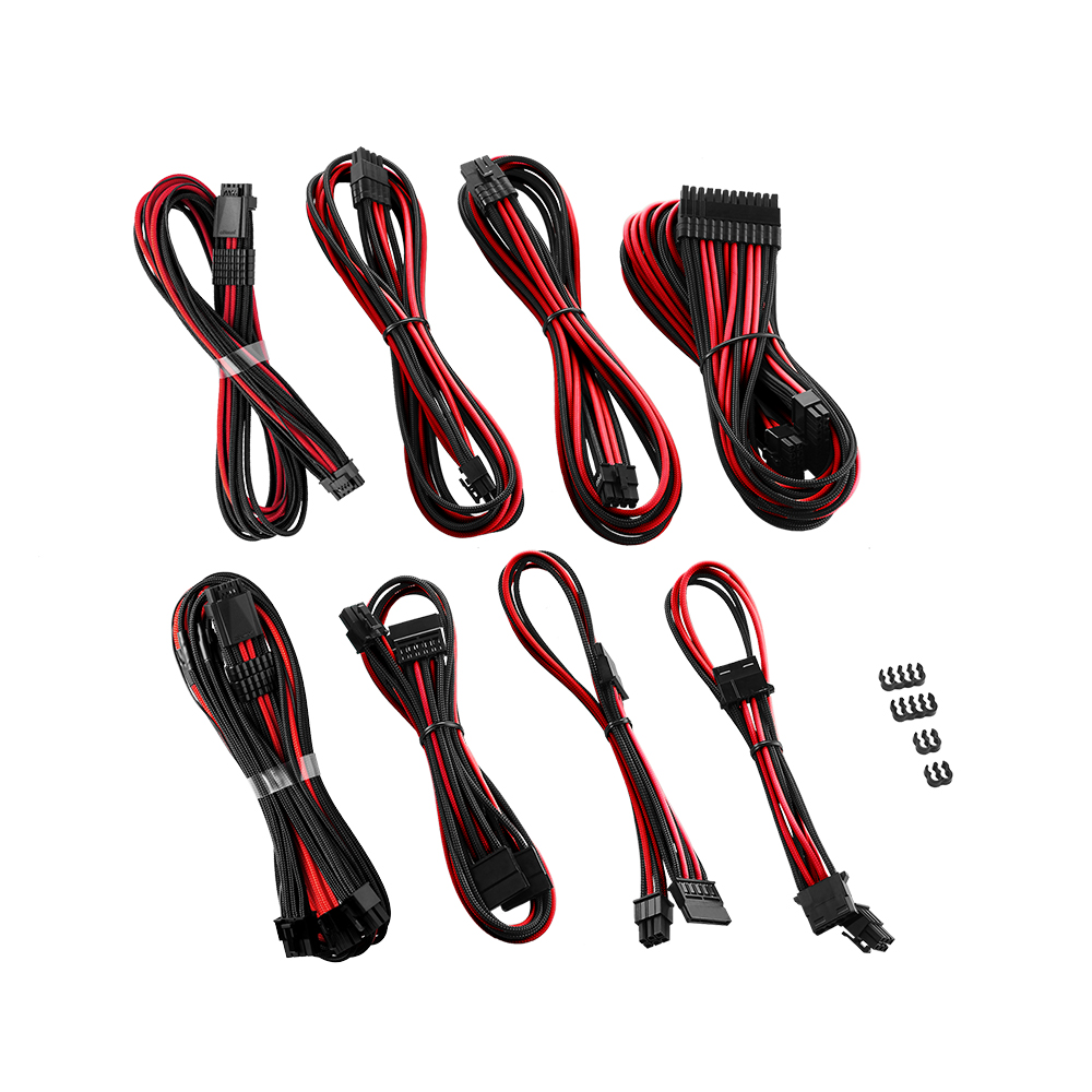 CableMod - CableMod RT-Series Pro ModMesh Sleeved 12VHPWR Dual Cable Kit for ASUS and Seasonic (Black / Red)