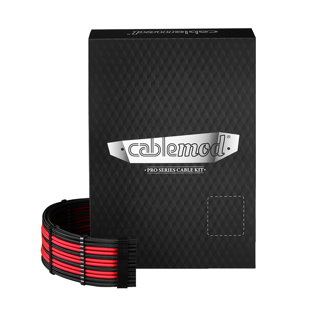 CableMod RT-Series Pro ModMesh Sleeved 12VHPWR Dual Cable Kit for ASUS and Seasonic (Black / Red)