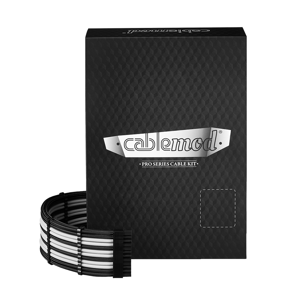 CableMod - CableMod RT-Series Pro ModMesh Sleeved 12VHPWR Dual Cable Kit for ASUS and Seasonic (Black / White)