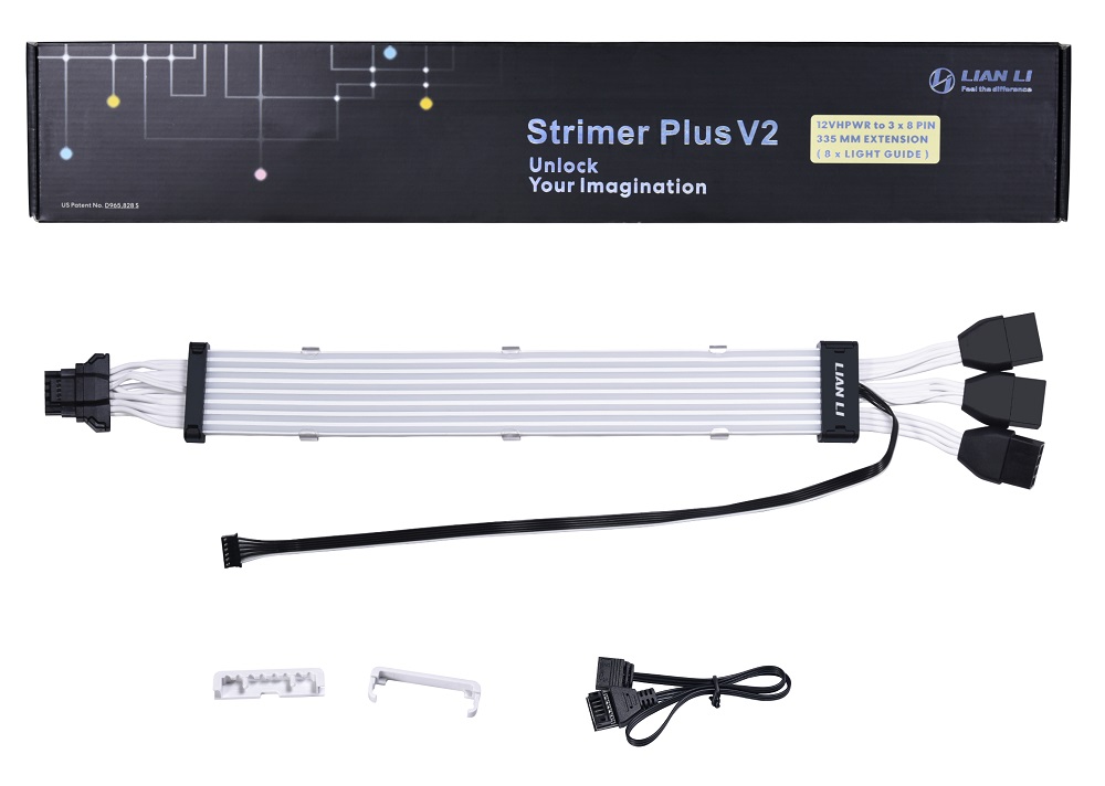 Lian Li - Lian Li Strimer V2 ARGB 3x8-Pin to 12+4-Pin 12VHPWR extension cable