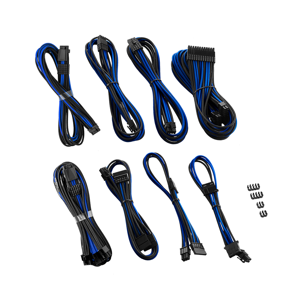 CableMod - CableMod RT-Series Pro ModMesh Sleeved 12VHPWR Dual Cable Kit for ASUS and Seasonic (Black / Blue)